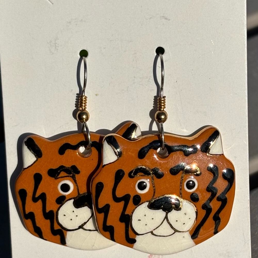 Tiger Face Earrings